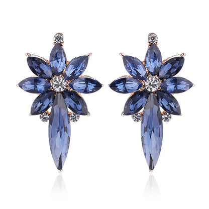 1 Pair Vintage Style Flower Alloy Inlay Rhinestones Women'S Ear Studs