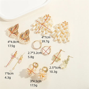 1 Pair Vintage Style Flower Plating Inlay Alloy Artificial Pearls Rhinestones 14k Gold Plated Drop Earrings