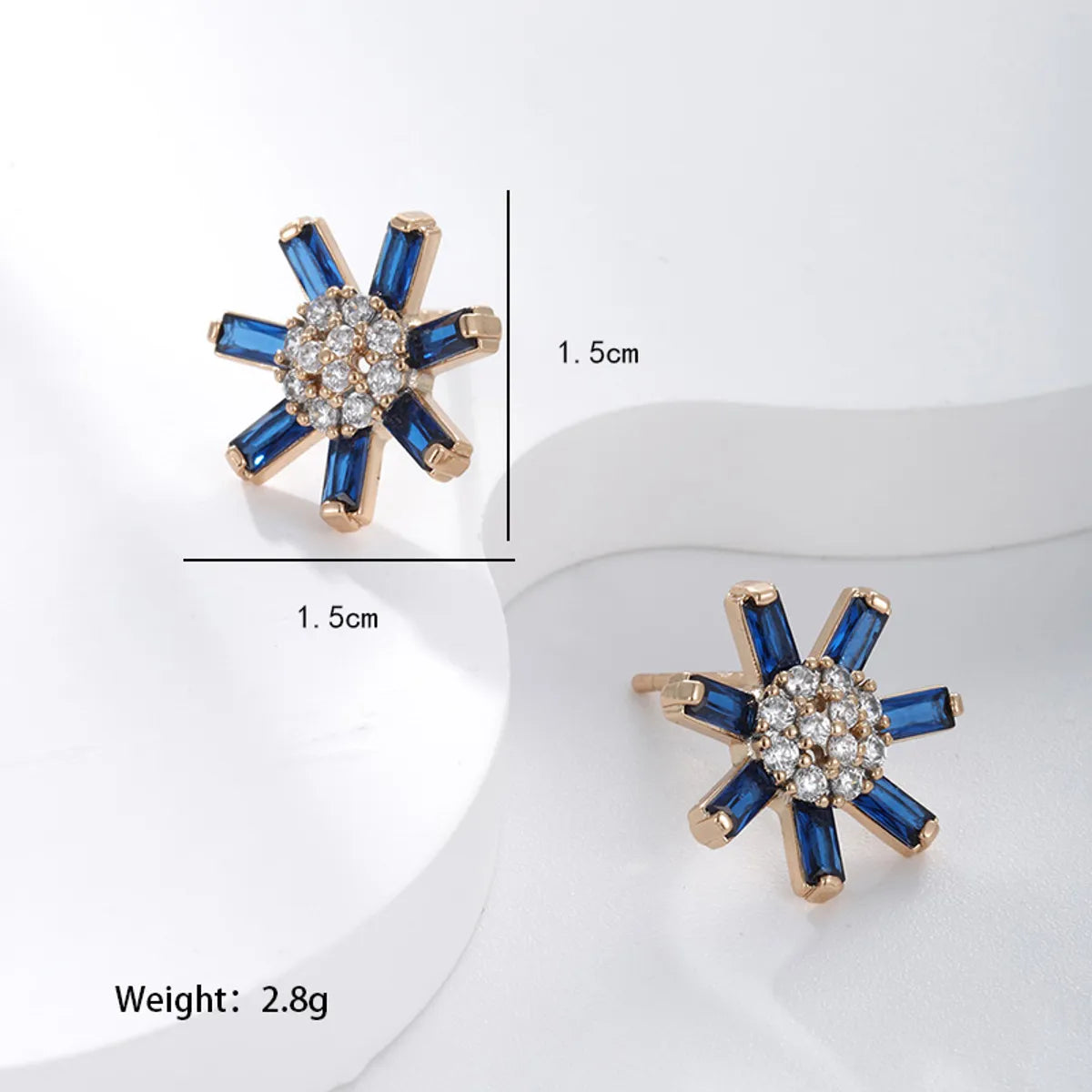 1 Pair Vintage Style Xuping Flower Plating Inlay Copper Alloy Artificial Gemstones 18k Gold Plated Ear Studs