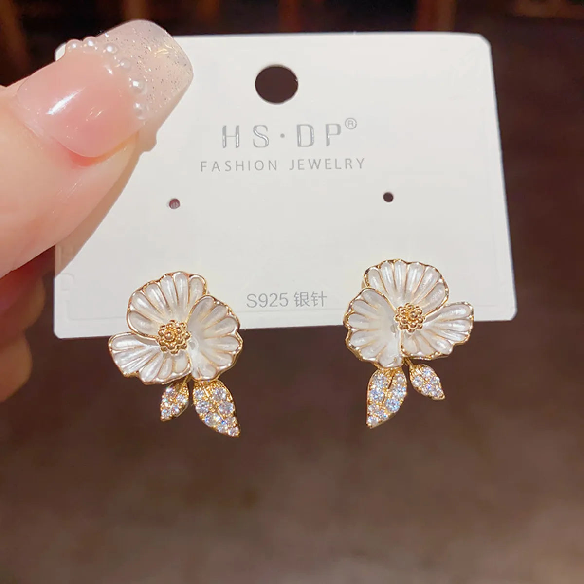 1 Pair Vintage Style Flower Plating Inlay Copper Zircon 14k Gold Plated Ear Studs