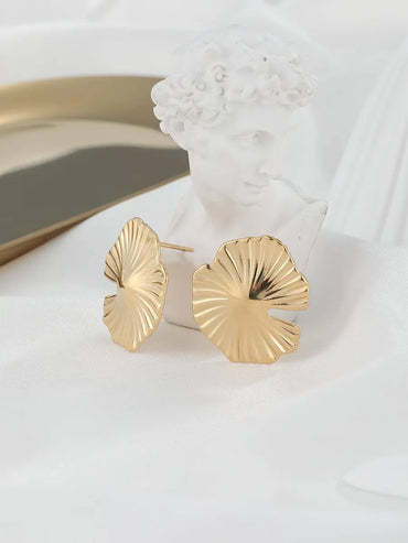 1 Pair Vintage Style Flower Plating Stainless Steel 18k Gold Plated Ear Studs