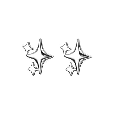 1 Pair Vintage Style Four Eight-pointed Stars Plating Metal Ear Studs