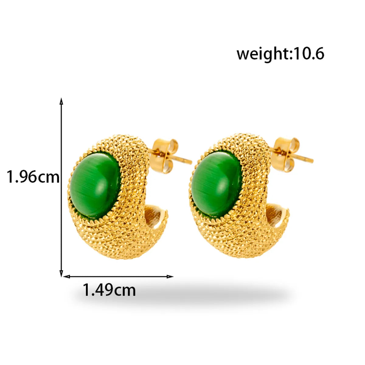 1 Pair Vintage Style French Style Simple Style C Shape Round Flower 304 Stainless Steel Zircon Ear Studs