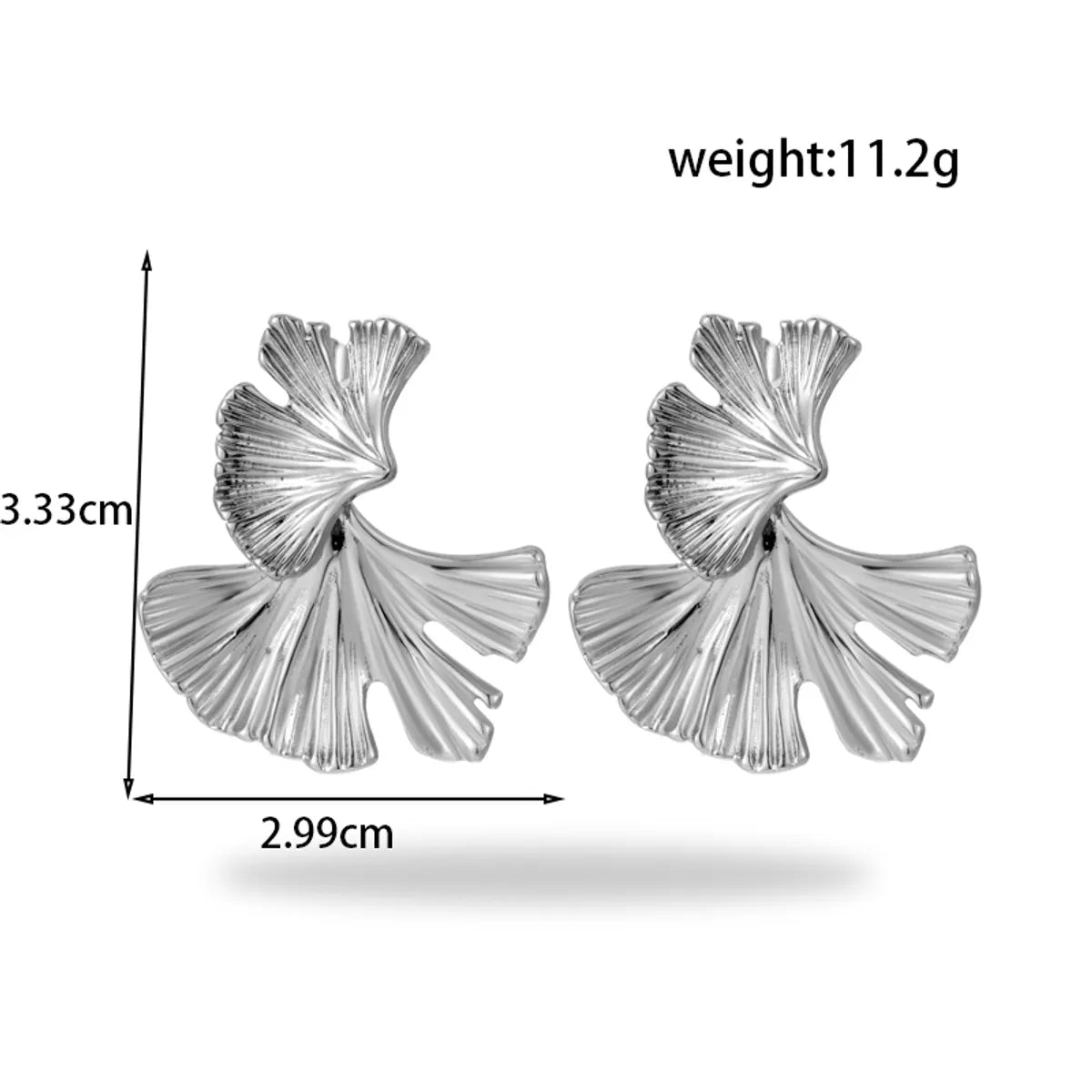 1 Pair Vintage Style French Style Simple Style Heart Shape Ginkgo Leaf Fish Tail Plating 304 Stainless Steel Drop Earrings