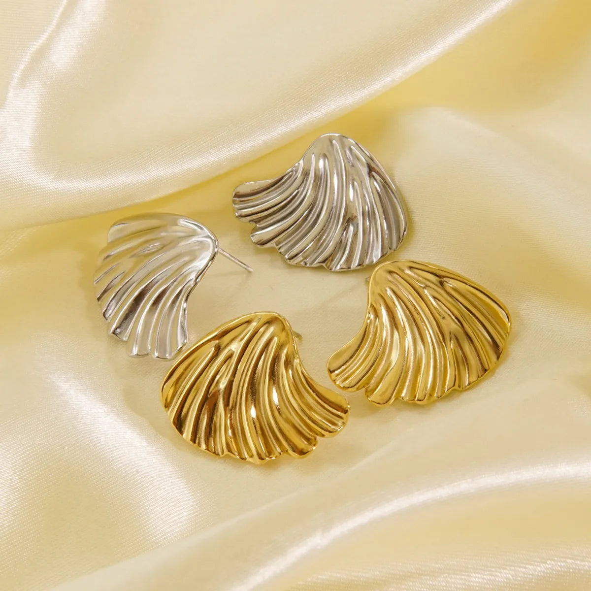 1 Pair Vintage Style Geometric Angel Wings Plating Stainless Steel 14k Gold Plated Ear Studs