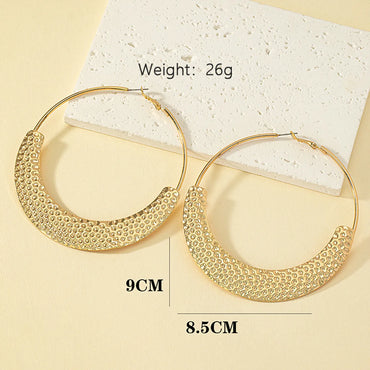 1 Pair Vintage Style Geometric Solid Color Metal Hoop Earrings