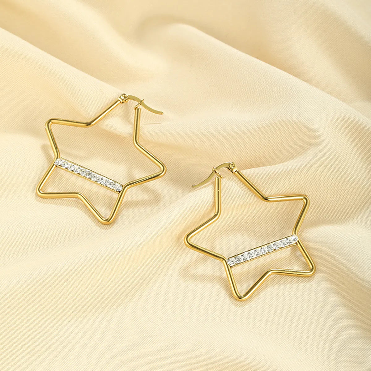 1 Pair Vintage Style Geometric Star Plating Stainless Steel 18k Gold Plated Ear Studs