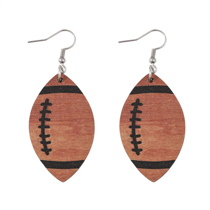 1 Pair Vintage Style Geometric Wood Drop Earrings