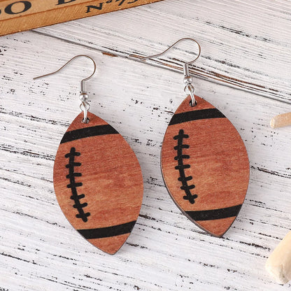 1 Pair Vintage Style Geometric Wood Drop Earrings