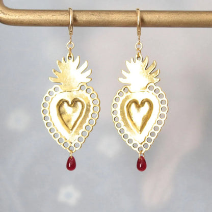 1 Pair Vintage Style Heart Shape Alloy Drop Earrings