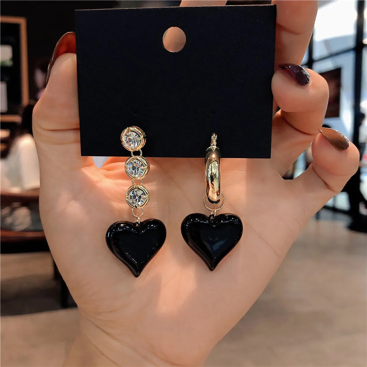 1 Pair Vintage Style Heart Shape Plating Inlay Copper Zircon Drop Earrings