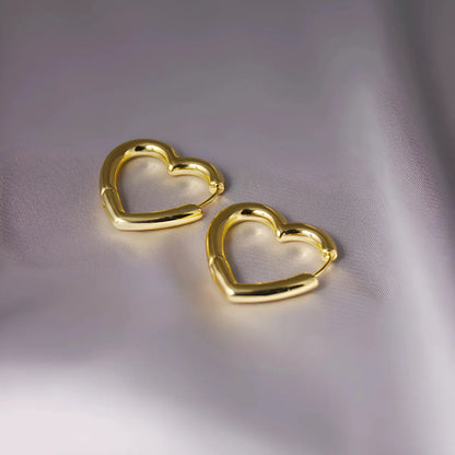 1 Pair Vintage Style Heart Shape Plating Alloy 18k Gold Plated Hoop Earrings