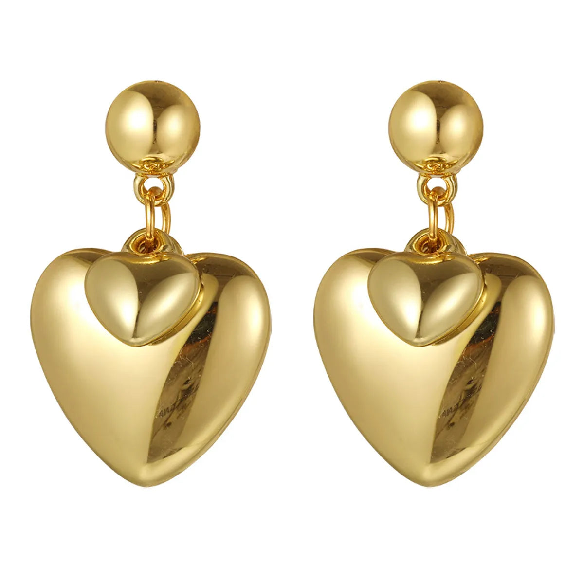 1 Pair Vintage Style Heart Shape Plating Alloy Drop Earrings