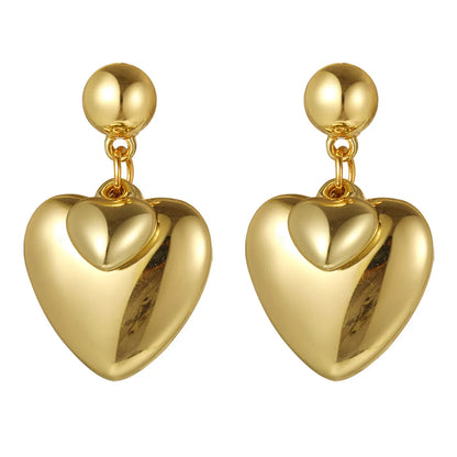 1 Pair Vintage Style Heart Shape Plating Alloy Drop Earrings