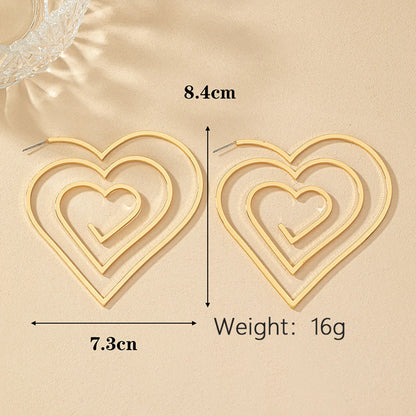 1 Pair Vintage Style Heart Shape Plating Alloy Ear Studs