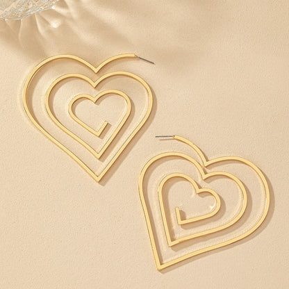 1 Pair Vintage Style Heart Shape Plating Alloy Ear Studs