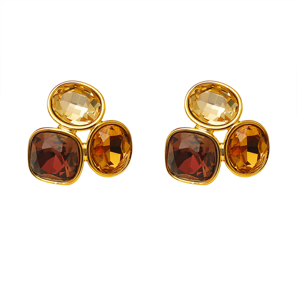 1 Pair Vintage Style Irregular Copper 18K Gold Plated Ear Studs