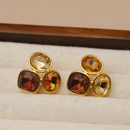 1 Pair Vintage Style Irregular Copper 18K Gold Plated Ear Studs