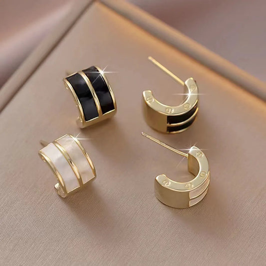 1 Pair Vintage Style Korean Style C Shape Alloy Ear Studs