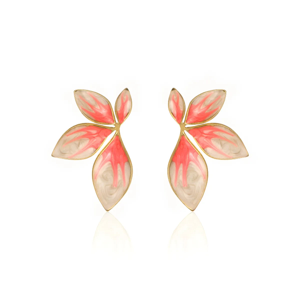 1 Pair Vintage Style Leaves Plating Stainless Steel 18k Gold Plated Ear Studs