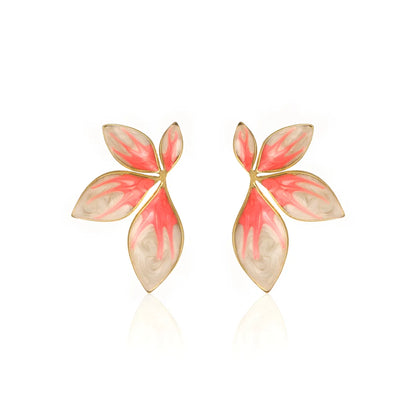 1 Pair Vintage Style Leaves Plating Stainless Steel 18k Gold Plated Ear Studs