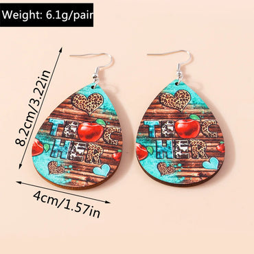 1 Pair Vintage Style Letter Pencil Alloy Wood Drop Earrings