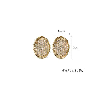 1 Pair Vintage Style Oval Plating Inlay Alloy Artificial Pearls Gold Plated Ear Studs