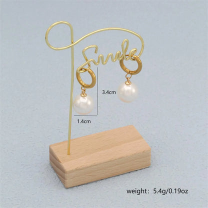 1 Pair Vintage Style Romantic Simple Style Round Plating Inlay 304 Stainless Steel Pearl 18K Gold Plated Drop Earrings