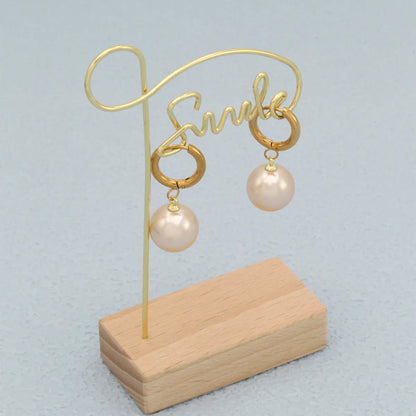 1 Pair Vintage Style Romantic Simple Style Round Plating Inlay 304 Stainless Steel Pearl 18K Gold Plated Drop Earrings