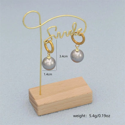 1 Pair Vintage Style Romantic Simple Style Round Plating Inlay 304 Stainless Steel Pearl 18K Gold Plated Drop Earrings