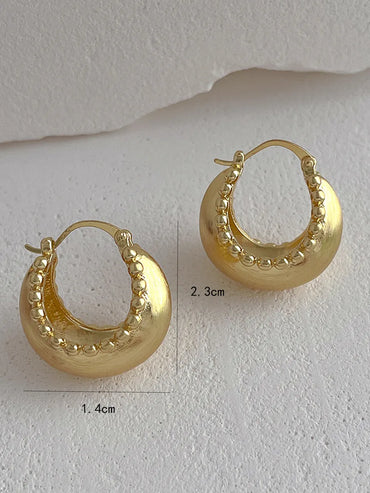 1 Pair Vintage Style Semicircle Solid Color Alloy Earrings