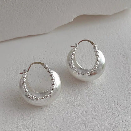 1 Pair Vintage Style Semicircle Solid Color Alloy Earrings