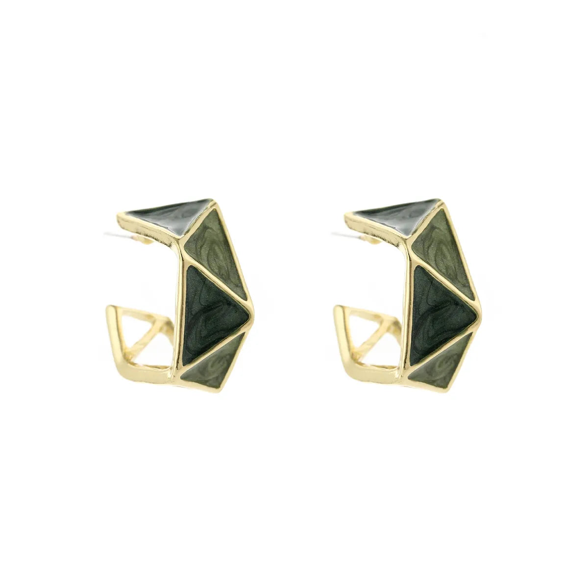 1 Pair Vintage Style Simple Style C Shape Triangle Irregular Plating Alloy Gold Plated Ear Studs