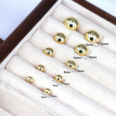 1 Pair Vintage Style Simple Style Classic Style Ball Gold Plated Copper Ear Studs