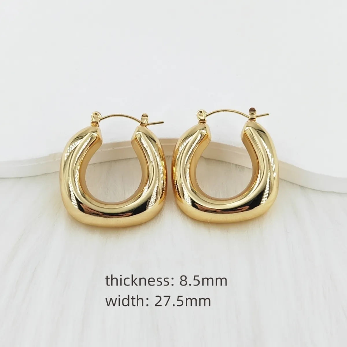 1 Pair Vintage Style Simple Style Classic Style U Shape Geometric 304 Stainless Steel 18K Gold Plated 24K Gold Plated Gold Plated Earrings