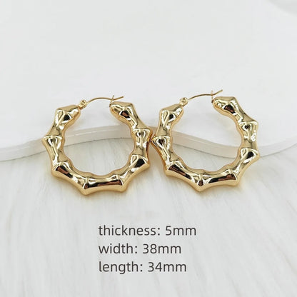 1 Pair Vintage Style Simple Style Classic Style U Shape Geometric Asymmetrical Irregular 304 Stainless Steel Gold Plated Earrings