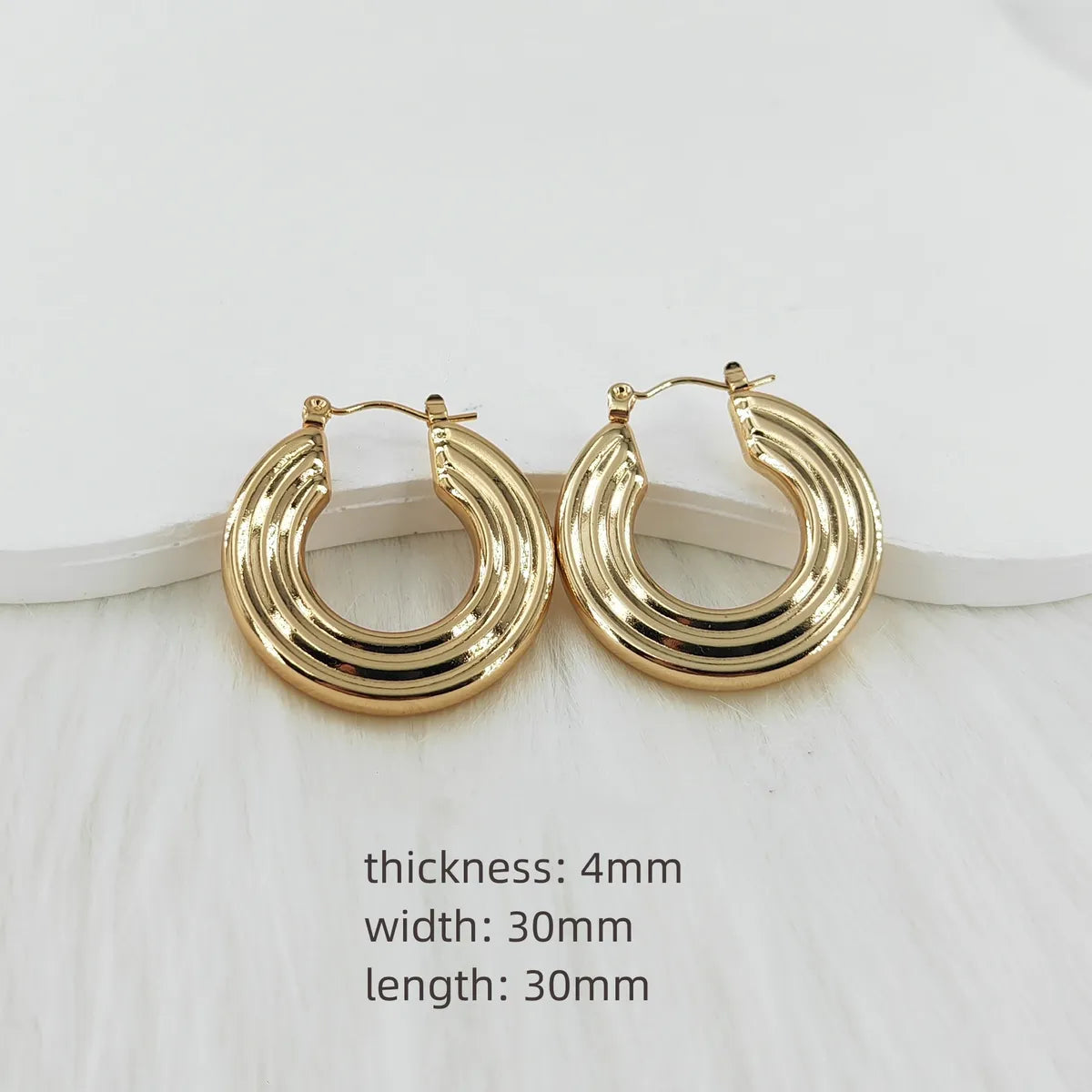 1 Pair Vintage Style Simple Style Classic Style U Shape Geometric Water Droplets Asymmetrical Irregular 304 Stainless Steel 18K Gold Plated Earrings Ear Studs