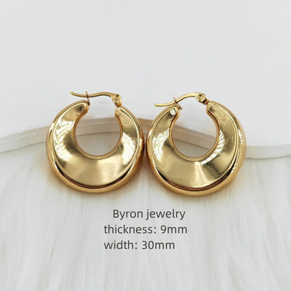 1 Pair Vintage Style Simple Style Classic Style U Shape Geometric Water Droplets Asymmetrical Irregular 304 Stainless Steel 18K Gold Plated Earrings Ear Studs