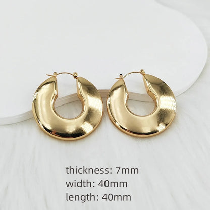 1 Pair Vintage Style Simple Style Classic Style U Shape Geometric Water Droplets Asymmetrical Irregular 304 Stainless Steel 18K Gold Plated Earrings Ear Studs