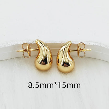 1 Pair Vintage Style Simple Style Classic Style Water Droplets 304 Stainless Steel Gold Plated Ear Studs