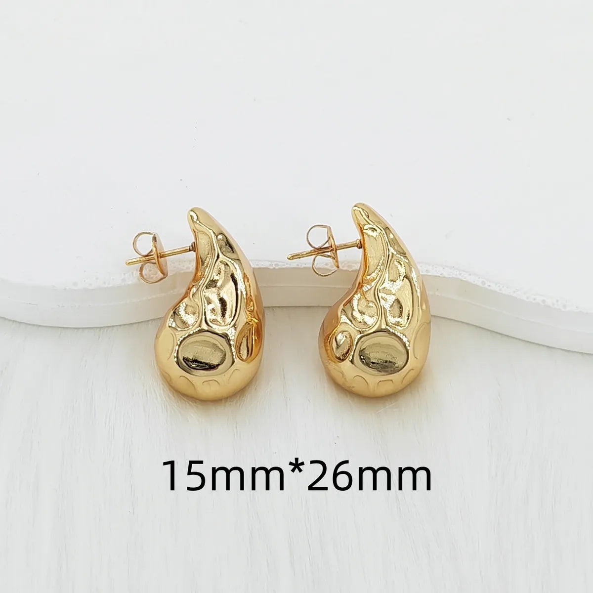 1 Pair Vintage Style Simple Style Classic Style Water Droplets 304 Stainless Steel Gold Plated Ear Studs