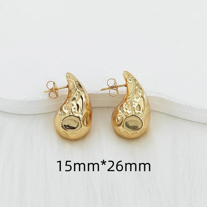 1 Pair Vintage Style Simple Style Classic Style Water Droplets 304 Stainless Steel Gold Plated Ear Studs