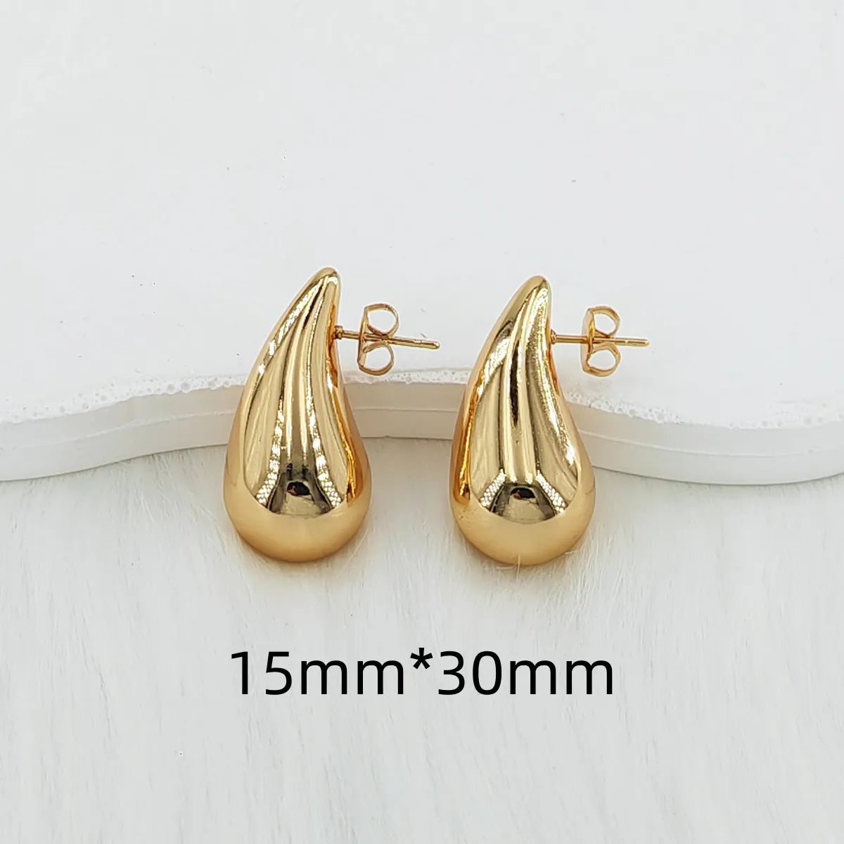 1 Pair Vintage Style Simple Style Classic Style Water Droplets 304 Stainless Steel Gold Plated Ear Studs