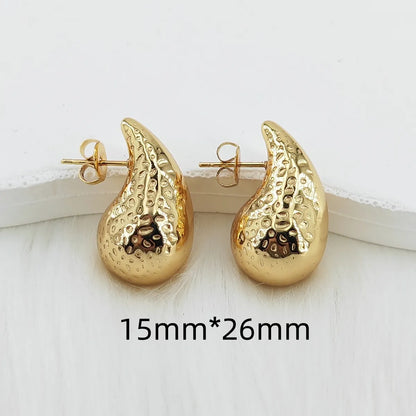 1 Pair Vintage Style Simple Style Classic Style Water Droplets 304 Stainless Steel Gold Plated Ear Studs