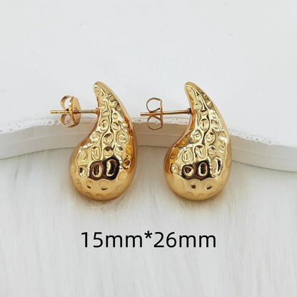 1 Pair Vintage Style Simple Style Classic Style Water Droplets 304 Stainless Steel Gold Plated Ear Studs