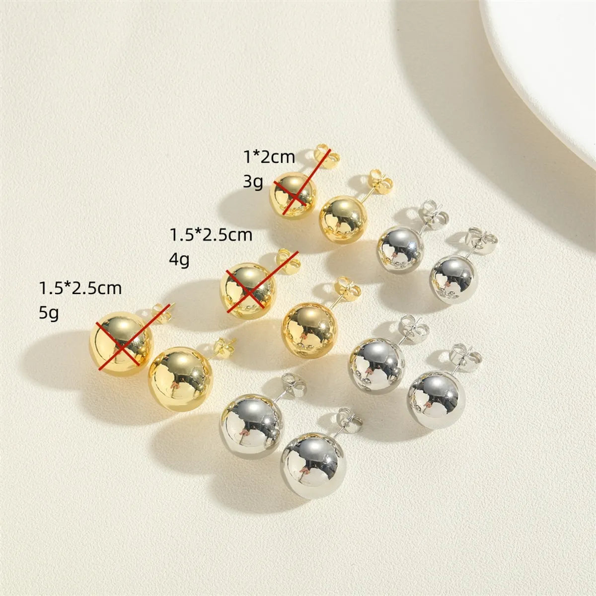 1 Pair Vintage Style Simple Style Commute Round Plating Copper 14k Gold Plated Ear Studs