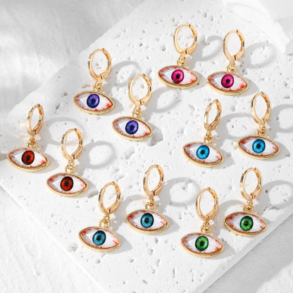 1 Pair Vintage Style Simple Style Eye Plating Alloy Glass Silver Plated Drop Earrings