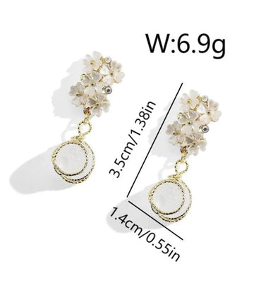 1 Pair Vintage Style Simple Style Flower Inlay Copper Zircon 18K Gold Plated Drop Earrings