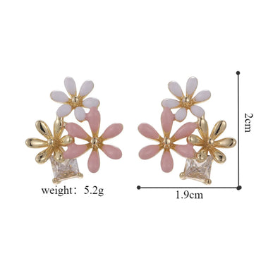 1 Pair Vintage Style Simple Style Flower Inlay Copper Zircon Ear Studs