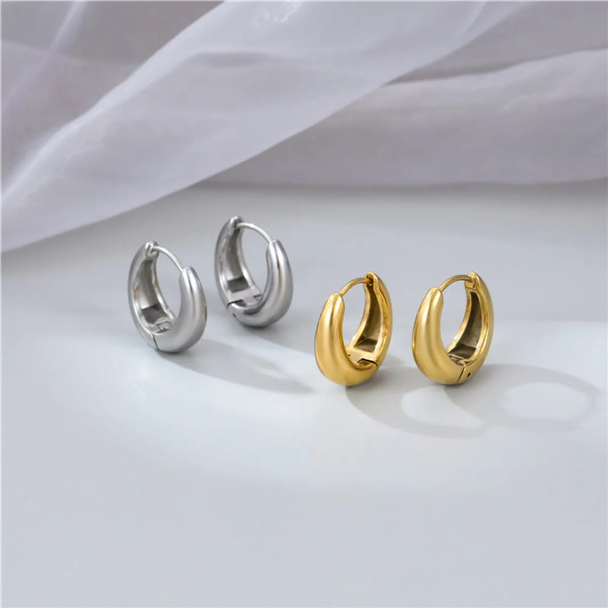 1 Pair Vintage Style Simple Style Geometric Plating Stainless Steel Gold Plated Earrings